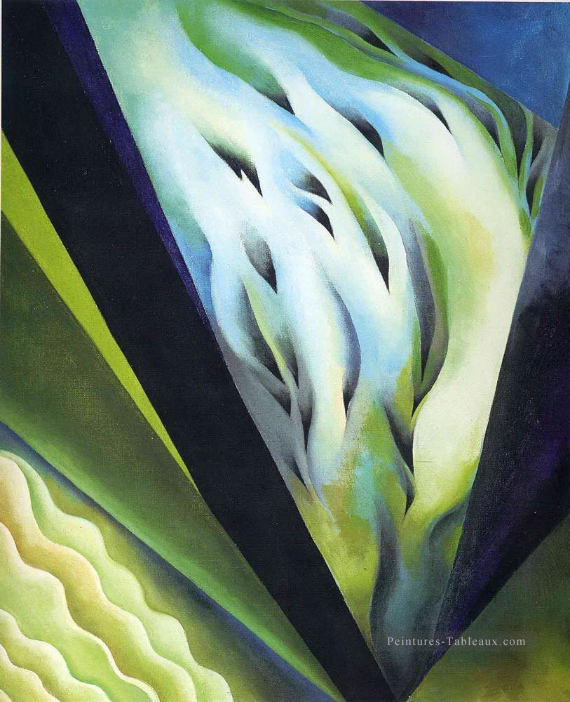 Bleu et vert musique Georgia Okeeffe modernisme américain Precisionism Peintures à l'huile